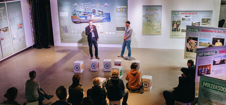 Die Klimaausstellung in den Räumen der Kulturgiesserei Schöneiche