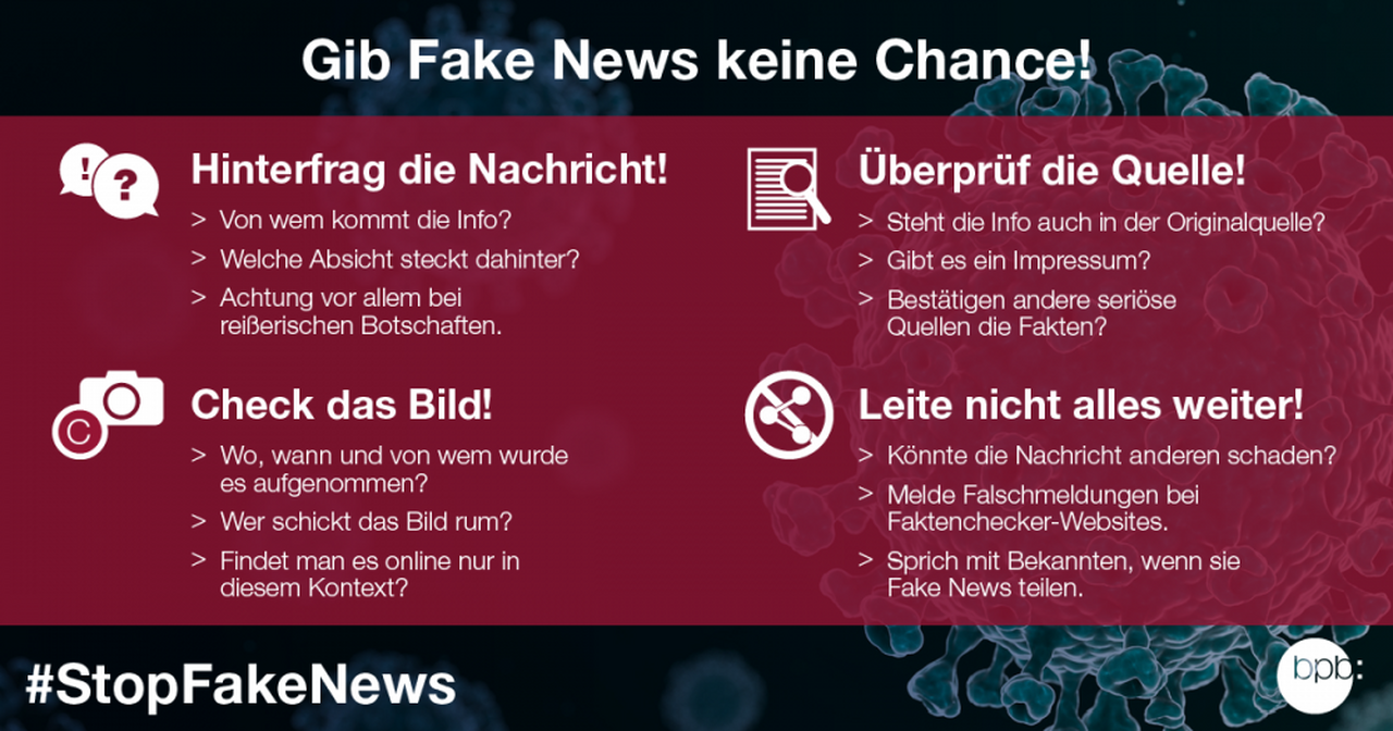 Fake News / Falschmeldungen Brandenburgische Landeszentrale für