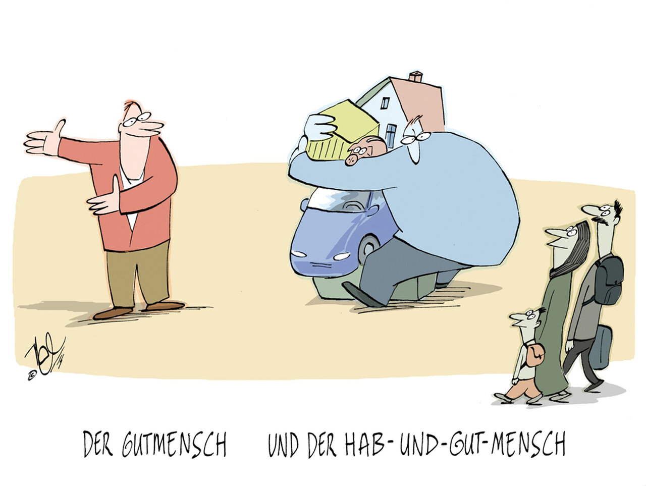 Karikaturen Zu Flucht Und Integration Brandenburgische Landeszentrale Fur Politische Bildung